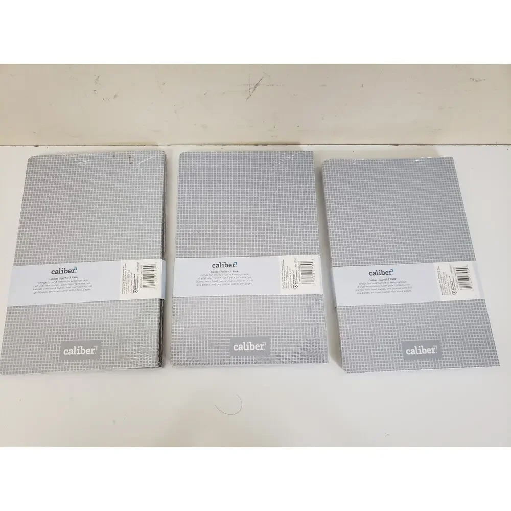 Caliber Journal 3 Pack Blank Lined Dotted Pages 8.5x 5.5 Pages 40 each Lot of 3